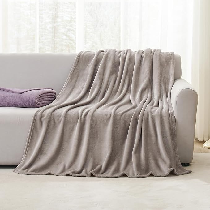 Hansleep Full Mocha Brown Fleece Blanket, Soft Flannel Bed Blanket | Fuzzy Cozy Blanket 84x90 Inches, Multi-use for Bed, Sofa, Couch, Travel, Camping, All Season Warm Lightweight Cover