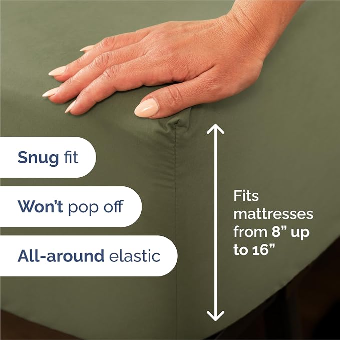 Split King Size 5 Piece Sheet Set - Comfy Breathable & Cooling - Sage Green | Hotel Luxury Bed Sheets for Women & Men, Deep Pockets, Easy-Fit, Comfy, Soft and Wrinkle Free Sheets, Oeko-Tex Bed Sheet Set