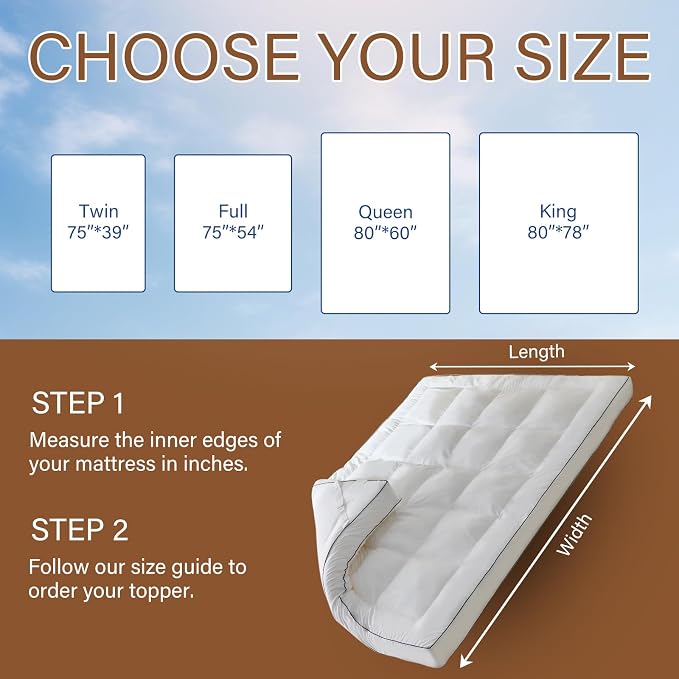 4 Inch Memory Foam Mattress Topper Queen for Back Pain Relief, Extra Soft Pillow Top Mattress Topper, 2000GSM Fluffy Shredded Memory Foam Filled