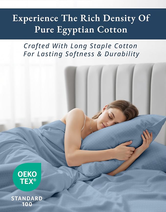 LANE LINEN Deep Pocket Full Size Sheets Set Sateen Weave - French Blue | Full Bed Sheets Set - 4-Piece Set, For Guests And Everyday Use, For A Silky Hotel-Style Bed, Refreshes A Guest Room