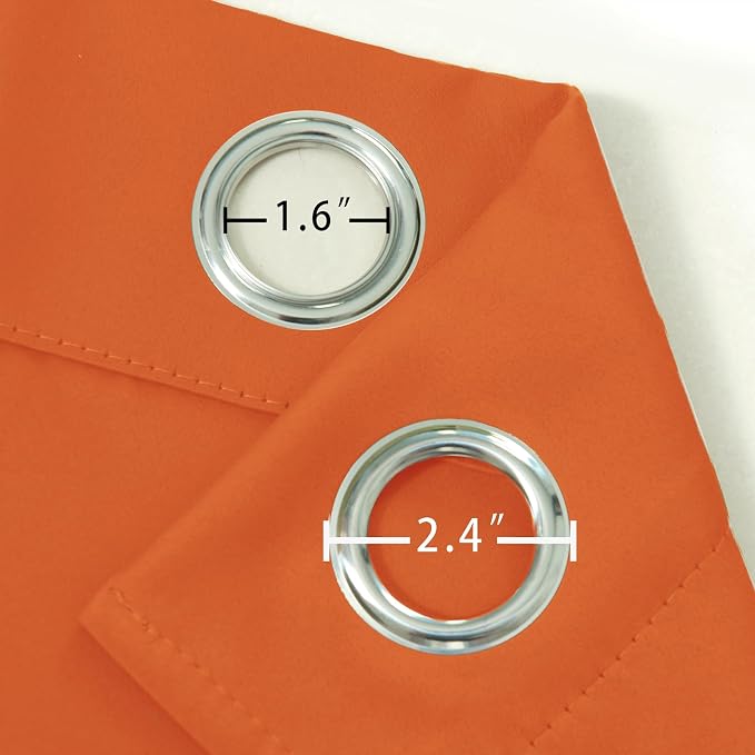 Orange Blackout Curtains/38 x 54 Inch/Set of Two Panels Grommet Living Room Curtains