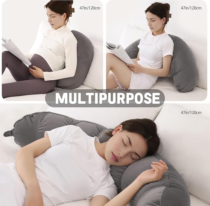 Peallow(Pat. Pend) – Long Round Body Pillow for Adults, Bolster Pillow for Sleeping, Soft and Supportive Pillow for Sleeping & Lumbar Support
