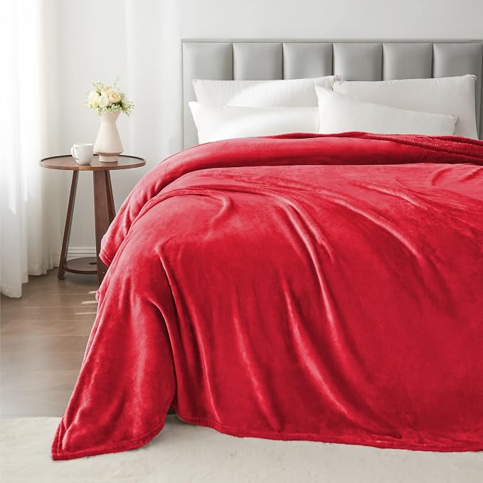 BEDELITE Fleece Blankets Queen Size Red Throw Blankets for Bed, Luxury Plush Cozy Fuzzy Blanket 90x90 inches, Super Soft Warm Lightweight Throw Blanket All Seasons Suitable | Ultra Soft Fleece, Plush Microfiber, Lightweight Warmth, All Season Comfort, ...