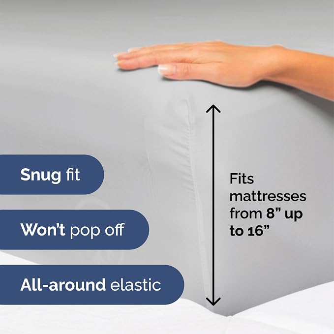 Twin Size 3 Piece Sheet Set - Ultra Soft & Cooling Bed Sheets - Soft Grey | Fits 8 Inch to 16 inch Mattress, Wrinkle Free & Fade Resistant with Deep Pockets, Breathable, Comfy Hotel Luxury Bedding