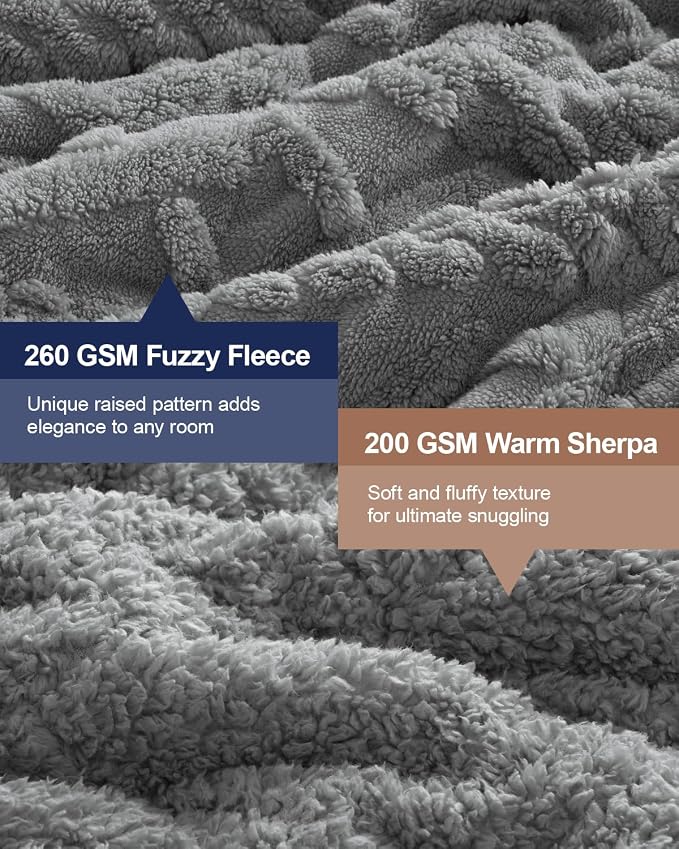 Ultra Soft Sherpa Weighted Blanket for Adults, 80"x87" 15lbs Heavy Blankets | Cozy Comfort for Relaxing Nights, Double-Sided Fluffy Sherpa & Fleece, Double Inner Layers-No Bead Bunching, Even Weight