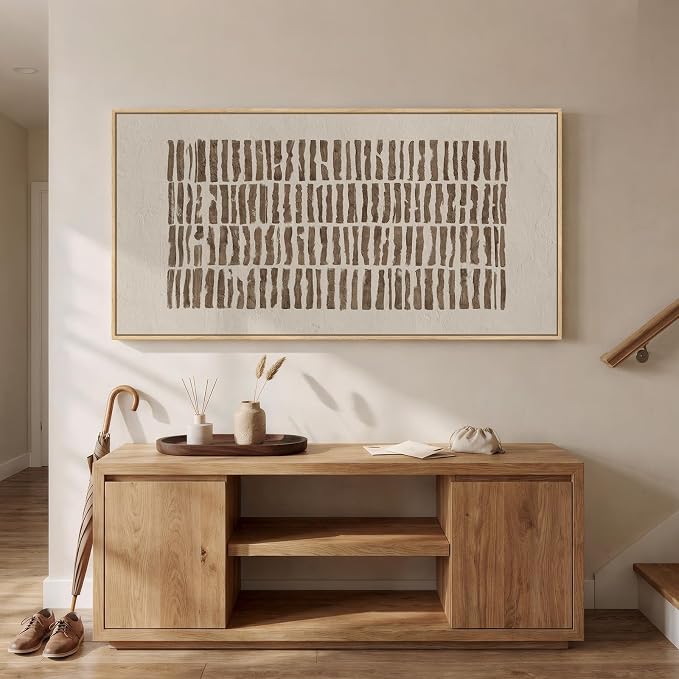 Large Framed Neutral Abstract Wall Art for Living Room, Horizontal 30x60 In | Wabi Sabi beige pictures, Canvas prints, Modern minimalist paintings, Artwork for walls, Wall decor for bedroom dining office