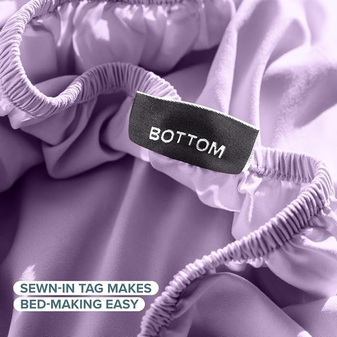 Bare Home Twin XL Sheet Set - 1800 Ultra-Soft (Twin XL, Lavender) | Deep Pockets 6 to 15 Inches, Breathable, Hypoallergenic, Hotel Luxury, Easy Fit, Soft, All-Season