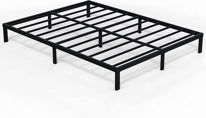 EMODA 10 Inch Full Size Bed Frame Heavy Duty Metal Platform | No Box Spring Needed, Easy Assembly Noise Free, Black