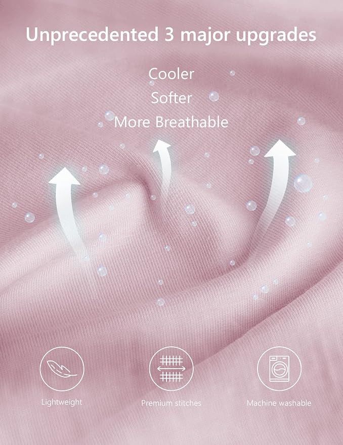 Meiz Pregnancy Pillows, Pregnancy Pillows for Sleeping, Pregnancy Body Pillow Cooling, Maternity Pillow for Pregnant Woman with Cooling Jersey Cover, Pink