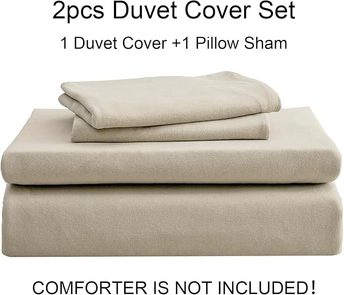 PURE ERA Jersey Knit Sheet Set Solid Dark Beige Twin | 100% Cotton, 3 Piece Set, T Shirt Soft, Breathable, Envelope Closure Pillowcases, Hidden Zipper, 8 Ties, No Insert, Modern