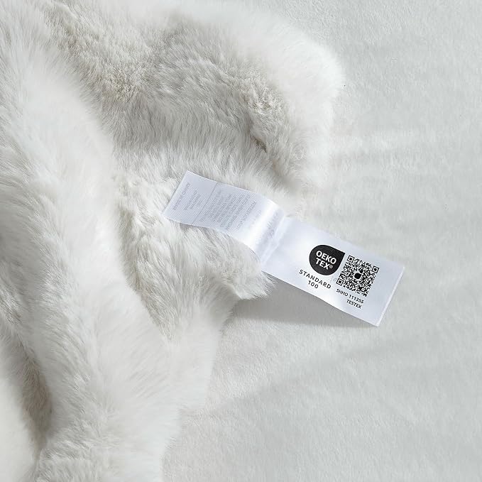 Cozy Bliss Faux Fur Throw Blanket for Bed King Size, Fuzzy Soft Plush Thick Bubble Blanket for Sofa Bedroom Living Room, 108 * 90 Inches Cream White