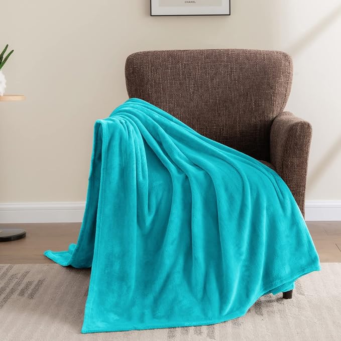 BEDELITE Fleece Blankets Twin Size Teal Throw Blankets for Couch & Bed, Plush Cozy Fuzzy Blanket, Super Soft & Warm Blankets for Spring and Summer | Ultra Soft Fleece, Plush Microfiber, Lightweight Warmth, All Season Comfort, Fade Resistant, Machine Wa...