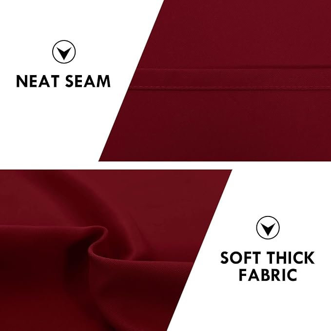 DWCN Wide Blackout Curtains for Living Room 70 x 63 Inch Long Burgundy | 2 Panels Set, Room Darkening, Thermal Insulated, Light Blocking, Rod Pocket Drapes, Noise Reducing Window Treatments
