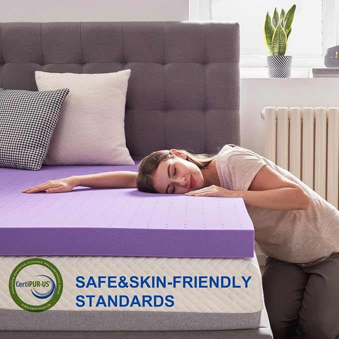 SINWEEK 4 Inch Gel Memory Foam Mattress Topper, Full Size | Ventilated Soft Pressure Relieve Mattress Pad, Breathable Bed Topper, CertiPUR-US Certified, Full Size
