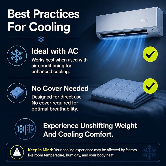 HomeSmart Weighted Cooling Blanket King Size 30 lbs, Soft Cooling Fabric | Fits King and California King Beds, Medium Therapeutic Pressure With Balanced Weight, Oversized Design, Machine Washable