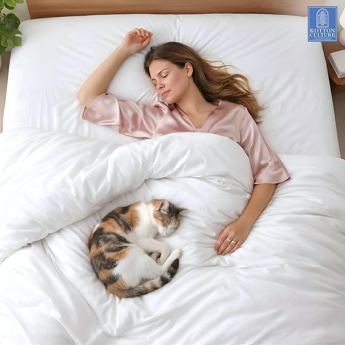 1 Pc Duvet Cover Queen Size/Full Size-100% Egyptian Cotton 600 Thread Count Ultra Soft Premium Durable Comforter Cover Zipper Closure & Corner Ties- (White, 90" X 90")