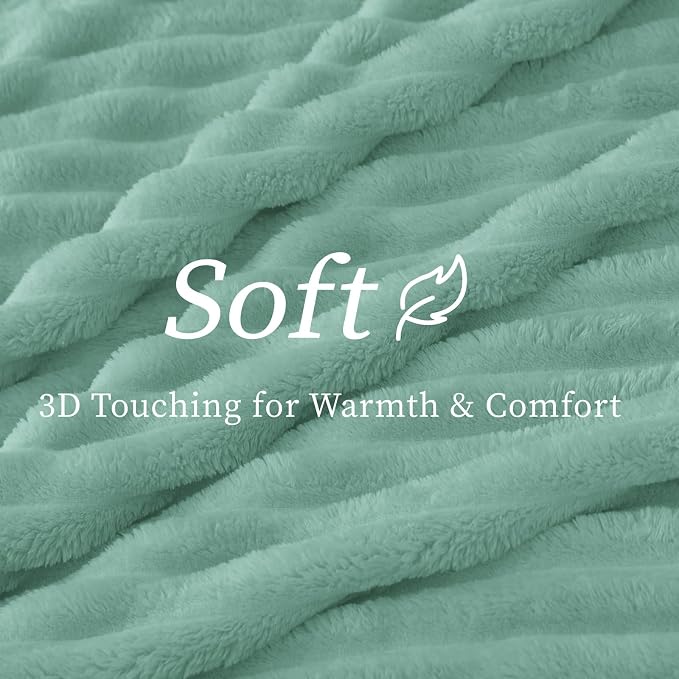 BEDELITE Ribbed Fleece Throw Blanket for Couch, Seafoam, 50"x60" | Ultra-Soft Plush Fleece, Cozy, Warm Yet Lightweight, Ribbed Texture, Home Decor, Machine Washable, Giftable, All-Season Use
