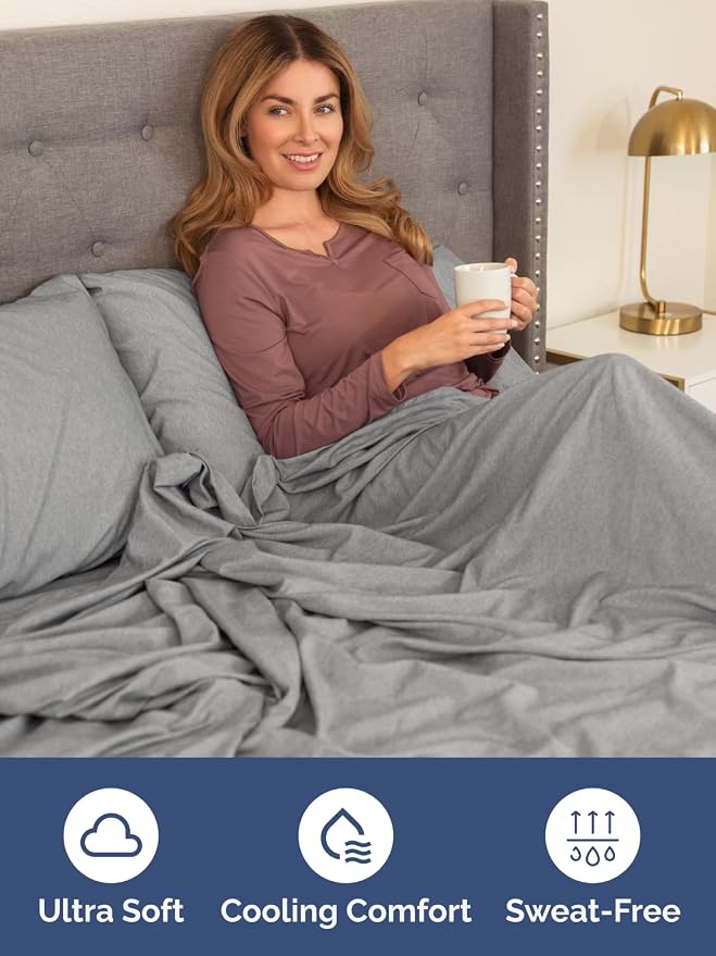 Extra Deep Full Fitted Sheet - Single Fitted Sheet Only - Heathered Grey | Easily Fits 18 inch to 24 inch Mattress, Soft, Wrinkle Free, Breathable & Comfy, Extra Deep Pockets Hotel Luxury Fitted Sheet