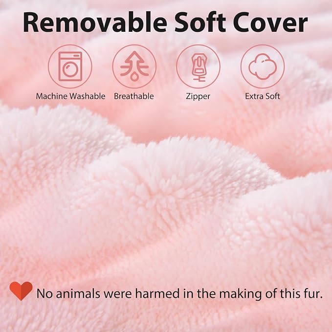 ENITYA 22" XL Back Pillow for Bed Sitting Up with Armrests & Big Pockets | Supportive Reading Pillow with Removable Washable Cover, Ideal for Bedroom, Living Room, Dorm, Modern Style, Pink