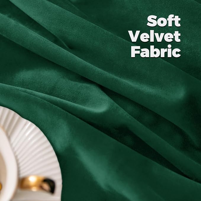 BGment Velvet Blackout Curtains for Living Room, 52x108 Inch, Emerald Green | Thermal Insulated, Black Out Curtains, Room Darkening, Window Treatment Drapes, Luxury, Back Tab Rod Pocket, 2 Panels