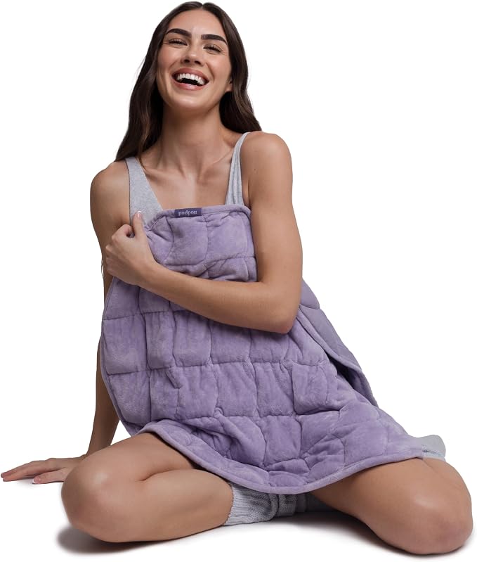 nodpod Body 6.5lb Patented Compact Weighted Blanket | Perfect for Relaxation, Lounging, Napping, Sleeping & Travel, Glass Bead Filled, Machine Washable, 29" x 24", Wisteria