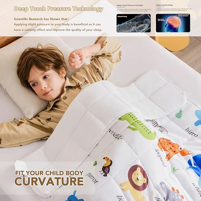 Weighted Blanket (5 lbs, 36" x 48") Cooling Throw Heavy Blanket for Sleeping Apply to 40-60 lbs, Soft Thick Breathable Blanket with Glass Bead, Easy Care