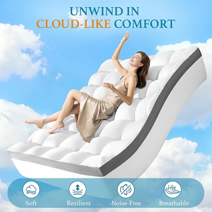 4 Inch Memory Foam Mattress Topper King Size,6"-18" Deep Pocket(78"x80") | Breathable Extra Thick 2000 GSM Pillow Top Mattress Pad for Back Pain Relief,suitable for all seasons