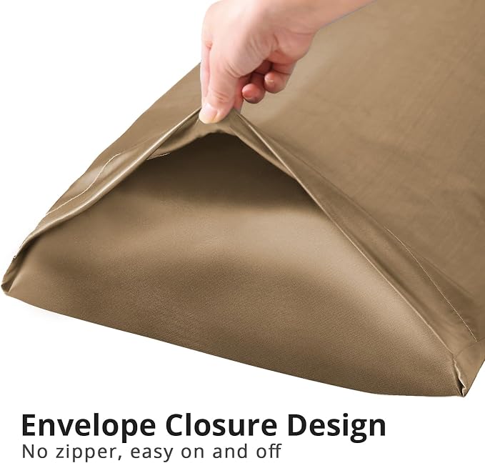 Body Pillow with Satin Pillowcase, Body Pillow for Adults, Brown | 20"x54", Removable Cover, OEKO-TEX Certified Down Alternative Filling,Washing Machine