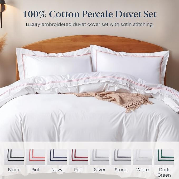 Ella Jayne Twin Duvet Cover 100% Cotton Percale Soft Pink Design 2 Pcs | Duvet Cover Twin | Soft Cotton Percale | 68 x 90 Inch Cover | Includes 1 Matching Pillow Sham | Pink Design