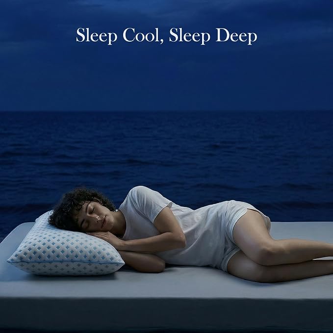 Queen Size Pillow 1 Pack for Sleeping, Cooling Adjustable Memory Foam Pillow, Dual Fill Design Helps Maintain Shape, Breathable Washable Cover