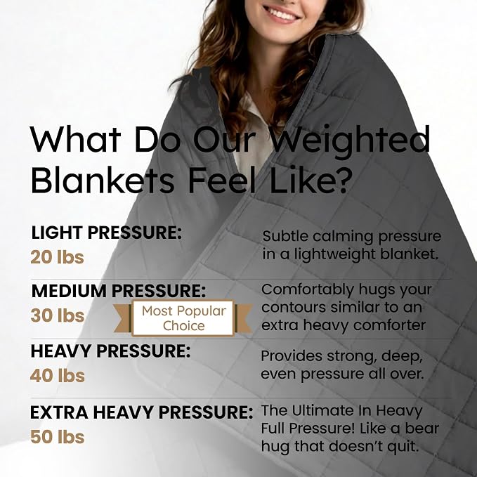 HomeSmart Weighted Blanket Queen Size 50 lb - The Heaviest Weighted Blanket | Deep Grounding Comfort, Oversized Ultra Soft Bedding, Evenly Distributed Weight, Machine Washable, Breathable Fabric