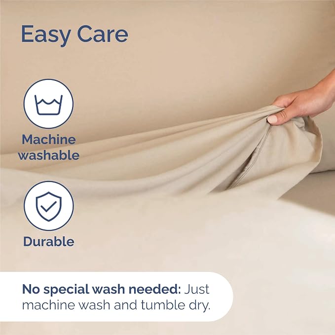King 6 Piece Bed Sheet Set - Comfy, Breathable & Cooling Sheets - Cream | Ultra Soft Hotel Luxury Bedding Set w/ 8-16 Inch Deep Pockets - 1 Flat & 1 Fitted Sheet & 4 Pillowcases - Wrinkle & Fade Free