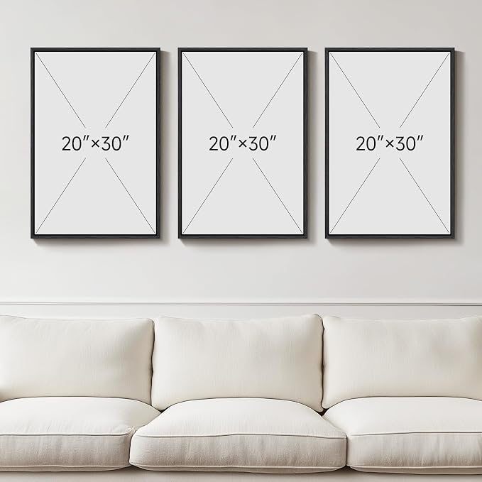 Large Framed Blue Abstract Landscape Wall Art, 3 Piece Set, Each 20x30 In | Misty lake mountain pictures, Watercolor canvas prints, Nature painting, Artwork for wall, Wall decor for living room bedroom