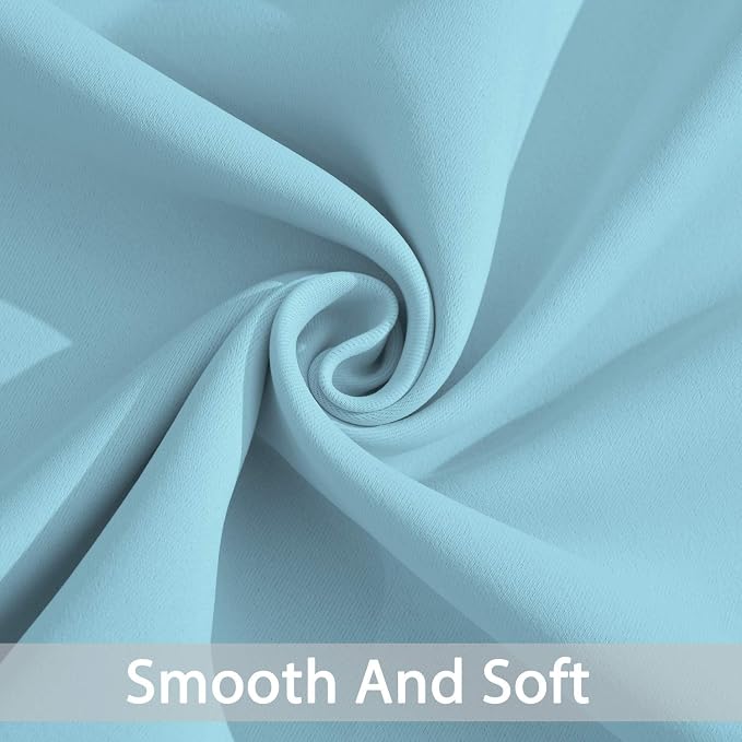 Yakamok Room Darkening Curtains 52x84 inch Length Sky Blue-Living Room | 2 panels,grommet blackout window treatment,thermal insulated,light blocking drapes,privacy protection,bedroom dining room
