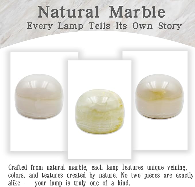 Marmor Marble Lamp Table Lamp Unique Stone Touch Lamp Pat Lamp Type-C 3 Way Bedside Lamp Ambient Light Bedroom Stands Night Light Decorative LED Warm Portable Lamp Rechargeable (Mid Century Modern)