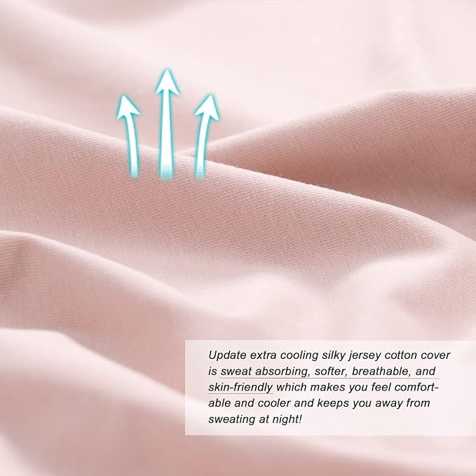 Meiz Pregnancy Pillows, Cooling Pregnancy Pillows for Sleeping, Maternity Pillow for Pregnant Woman, 65" Pregnant Pillows for Sleeping with Cooling Jersey Cover, Apricot