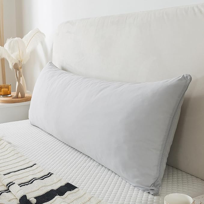 WhatsBedding Memory Foam Body Pillow with Cover, Long Bed Pillow for Adults | Breathable Zippered Cotton Cover,Long Pillow for Sleeping, Firm Pillow Fluffy Supportive for Side Sleepers