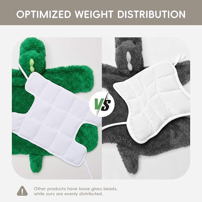 L'AGRATY Weighted Lap Pad for Kids 5 lbs, Sensory Needs Weighted Dinosaur Stuffed Animals Lap Blanket Soft Plush Hugging Sensory for Kids Teen Adults Removable Washable Cover