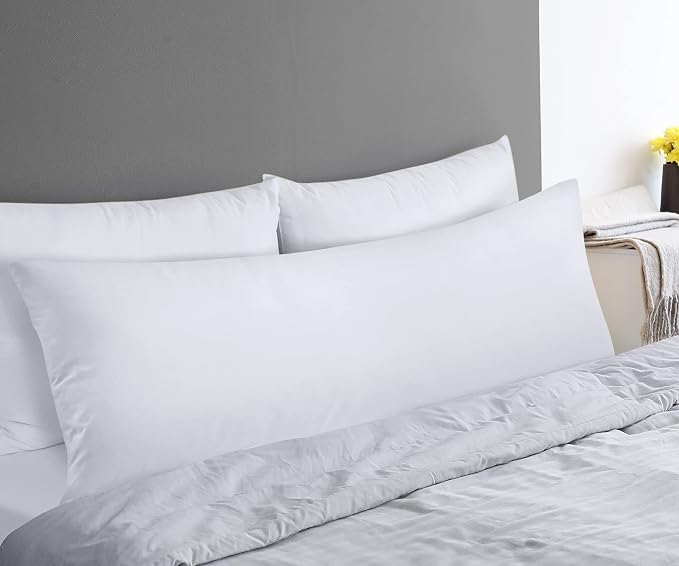 Utopia Bedding Full Body Pillow for Adults (White, 20 x 54 Inch), Long Pillow Insert for Sleeping, Ideal for Side Sleepers (Pack of 2)