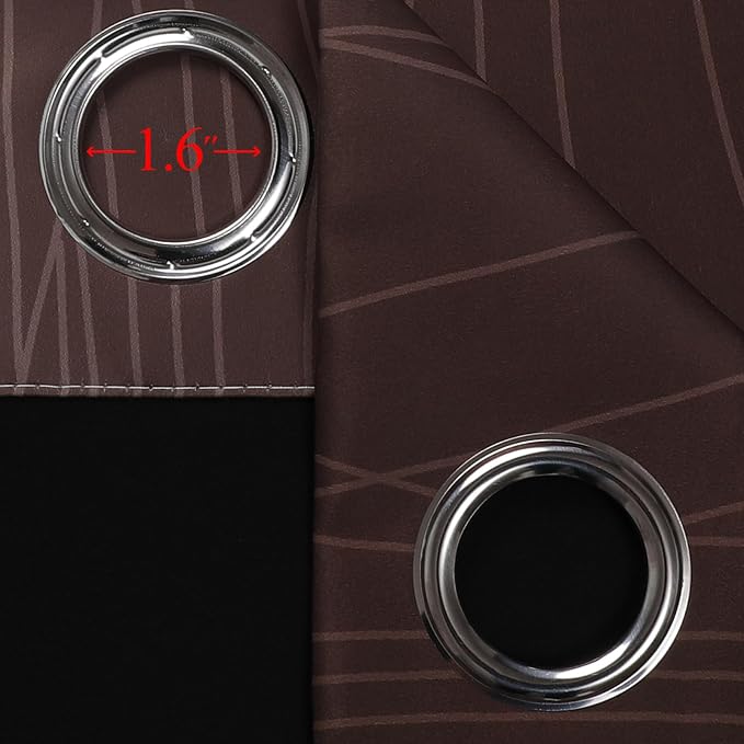 Brown and Greyish White Blackout Curtains 42Wx54L 2 Panels | Ombre Curtains for Bedroom,Thermal Insulated,Full Room Darkening,Light Blocking,Gradient Grommet Window Drapes for Bathroom