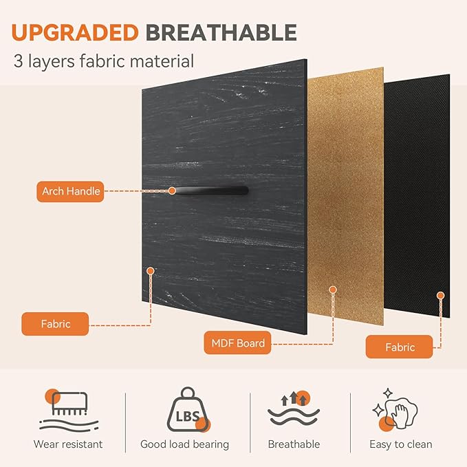Sweetcrispy Dresser for Bedroom, 4 Drawer Storage Cabinet, Tall Nightstand | Small Fabric Dresser for Closet, Chest of Drawers, Closet Organizer, Home Furniture, Sturdy Frame, Black Wood Grain