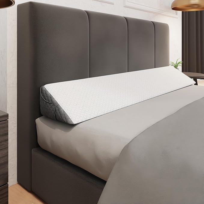 Kolbs Bed Wedge Pillow for Headboard | Modern Stylish Pillow to Fill Gap Between Headboard and Mattress | Bed Gap Filler (Queen Headboard Wedge Pillow - 60")