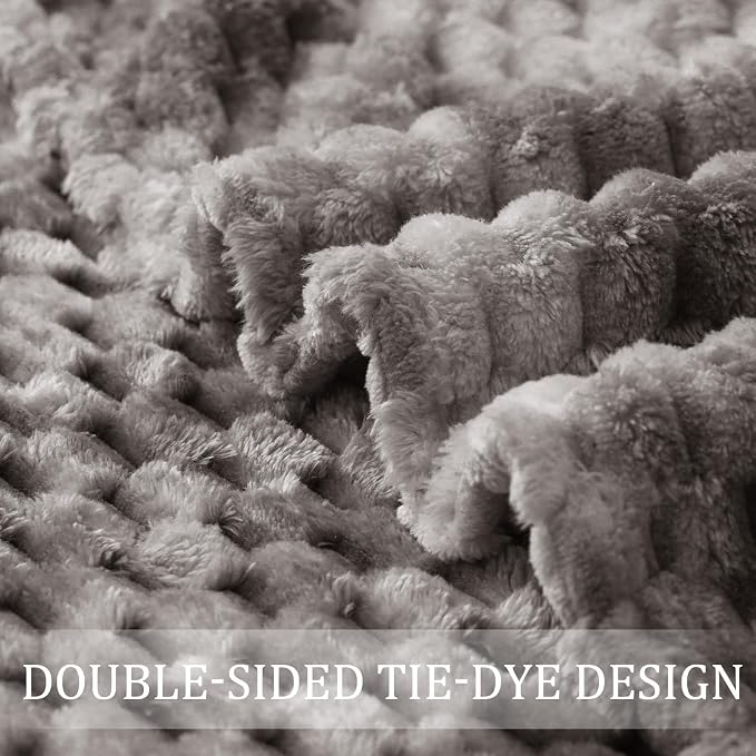 Exclusivo Mezcla 3D Fleece Twin Size Blanket for Bed, Tie-dye Grey | Extra Soft Fuzzy Plush Lightweight Bed Blankets, Cozy Fluffy Decorative Blankets for All Seasons, 60x80 Inches