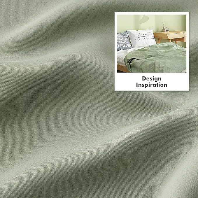 MIULEE Sage Green Blackout Bedroom Curtains 63 Inch Long Light Blocking | Grommet Top, Room Darkening Window Drapes, Privacy Protection, Thermal Insulated, Heat Blocking