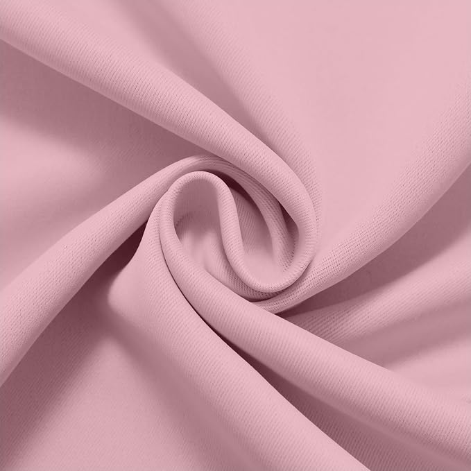 COSVIYA Grommet Room Darkening Pink Curtains 54 inch Length for Bedroom | Light Blocking Insulated Thermal Curtains for Living Room, Blackout Thick Polyester Window Drapes,52x54 inches, 2 Panels