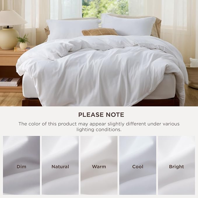 Bedsure Duvet Cover Super Queen Size - Soft Double Brushed Bedding Set for Kids & Adults, Zipper Closure, 3 Pieces, Includes 1 Duvet Cover (98"x90") & 2 Pillow Shams, NO Comforter, White