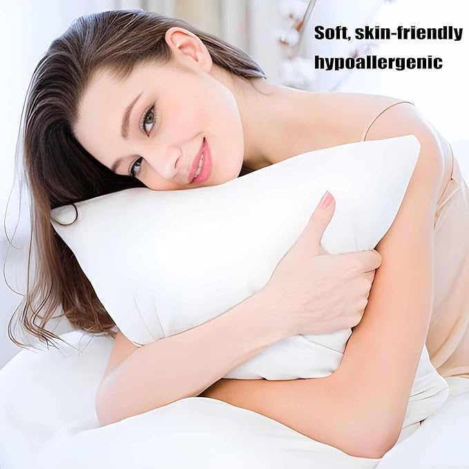 Acteb Ultra Thin Flat Soft Bed Pillows King Size Set of 2 Pack for Sleeping 20"x36", Hypoallergenic Skin Friendly Machine Washable