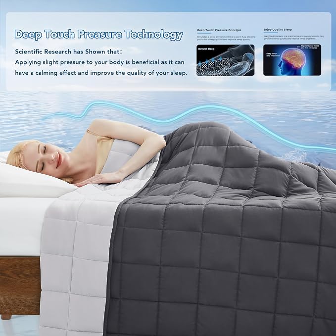Weighted Blanket (20lbs 80"x87" King Size) Soft Cooling Heavy Blanket Sleeping, Apply to 190-210 lbs Body, Thick Breathable Blanket with Glass Bead, Easy Care