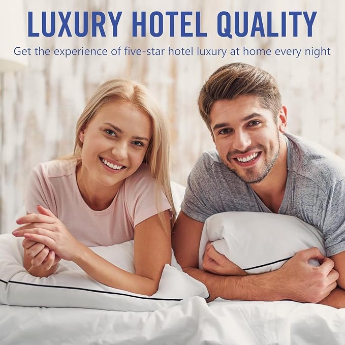 Vorouhals Hotel Collection Bed Pillows for Sleeping 4 Pack King Size Cooling Pillows Set of 4 for Back, Stomach or Side Sleepers, Super Soft Down Alternative Microfiber Filled Pillows