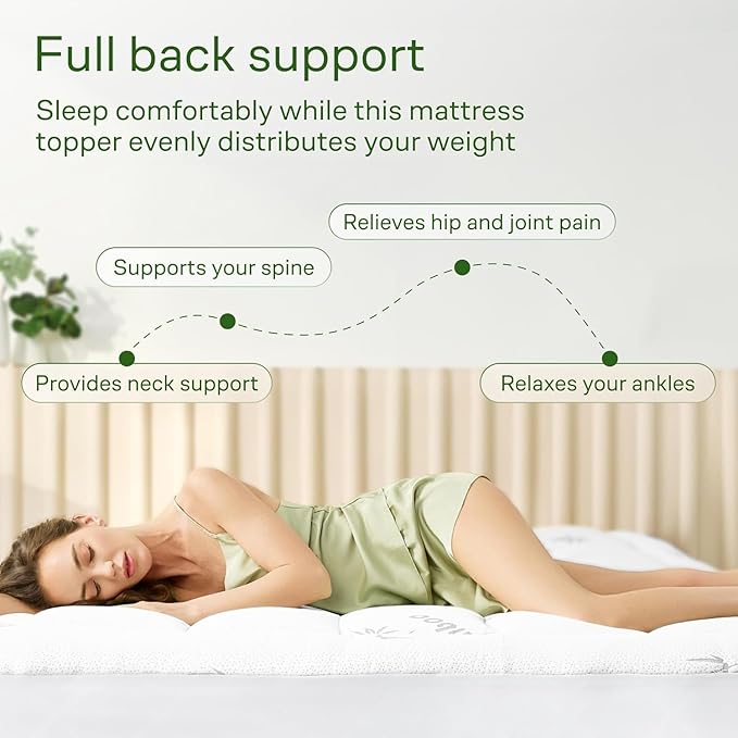 Niagara Sleep Solution Ultra Soft & Cooling Mattress Topper - Twin Size | Rayon Derived from Bamboo, Pillow Top Mattress Pad, 20" Deep Pocket, Back Pain Relief, Perfect for Hot Sleepers, White